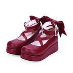 Design Concept:

These adorable Lolita shoes are designed to balance sweet style with everyday comfort. Featuring a classic round toe and low-cut design, they create a soft and feminine silhouette. A delicate ribbon bow adds a playful touch, while the 5cm mid heel offers the perfect blend of height and stability. Available in four versatile colors—black, red, white, and blue—these shoes are ideal for completing both sweet and classic Lolita coordinates with charm and ease.