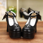 Design Concept:

Embrace a divine blend of sacred and dark aesthetics with these Lolita heels, featuring an intricate design of delicate crosses and graceful angel wings that symbolize celestial beauty. Crafted in striking white and black, these platform heels boast a chunky block heel for elevated height without compromising on comfort, making them a perfect statement piece for your Gothic, Classic, or Holy Land Lolita coordinates.