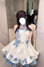 Design Concept:

This Sweet Lolita JSK dress in apricot and blue features a floral pattern with delicate frill accents and charming ribbon details. The layered ruffles create a playful yet elegant silhouette, perfectly capturing the princess-inspired Lolita aesthetic. Ideal for cosplay, special occasions, or daily Lolita styling, this dress combines whimsical charm with feminine sophistication.
