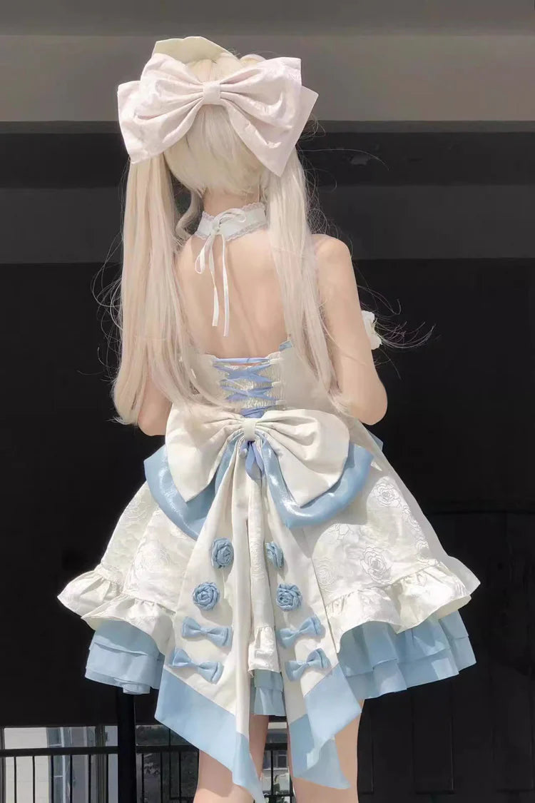 Design Concept:

This Sweet Lolita JSK dress in apricot and blue features a floral pattern with delicate frill accents and charming ribbon details. The layered ruffles create a playful yet elegant silhouette, perfectly capturing the princess-inspired Lolita aesthetic. Ideal for cosplay, special occasions, or daily Lolita styling, this dress combines whimsical charm with feminine sophistication.