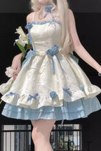 Design Concept:

This Sweet Lolita JSK dress in apricot and blue features a floral pattern with delicate frill accents and charming ribbon details. The layered ruffles create a playful yet elegant silhouette, perfectly capturing the princess-inspired Lolita aesthetic. Ideal for cosplay, special occasions, or daily Lolita styling, this dress combines whimsical charm with feminine sophistication.