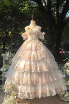 Design Concept:
Step into enchanting elegance with this Sweet Lolita apricot JSK dress in a charming short version. Featuring a sleeveless design, multi-layered ruffles, delicate floral accents, charming bows, and intricate lace, it radiates sweet and gorgeous Lolita charm. The flowing silhouette and refined details create a graceful, princess-like look, perfect for tea parties, photoshoots, or themed gatherings. Comfortable yet visually striking, this short JSK offers versatile styling options, making it a