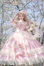 Design Concept:

This Sweet Lolita JSK dress in pink features delicate frill accents, blossom-inspired details, and elegant ribbon lace embellishments. Designed in a charming princess style, the layered silhouette creates a graceful and feminine look. Perfect for tea parties, cosplay, or daily Lolita fashion, this dress combines sweet elegance with a touch of floral romance.
