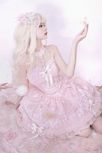 Design Concept:

This Sweet Lolita dress in soft pink features a strapless, sleeveless design with delicate ribbon and frill accents. The layered skirt adds dimension and a playful, sweet aesthetic, creating a charming Lolita silhouette. Perfect for daily wear, cosplay, or special occasions, this dress combines feminine elegance with whimsical style.