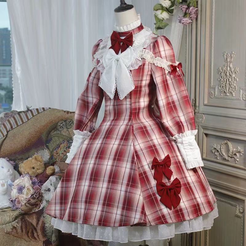 Design Concept:

Embrace timeless sweetness in this charming Sweet Lolita JSK dress, featuring a delicate grid pattern and a beautifully crafted large bow accent at the waist. Designed for year-round elegance, this dress is available in four rich and versatile colors: a mystical&nbsp;Purple, a passionate&nbsp;Red, a serene&nbsp;Blue, and a classic&nbsp;Brown, allowing you to express your unique style. Perfect for creating your next dreamy coordinate, it's an essential piece for any Lolita wardrobe.