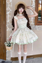 Design Concept:


Dance into a fairy-tale world with this Sweet Lolita mint green JSK dress. Designed with a sleeveless cut, layered ruffles, delicate bows, and intricate lace, it captures the elegance of ballet and the whimsy of a fairy princess. The soft mint shade evokes freshness and innocence, while the flowing skirt creates a light, airy silhouette that twirls beautifully with every step. Perfect for tea parties, photoshoots, cosplay, or any dreamy Lolita coordinate, this dress brings a magical and en