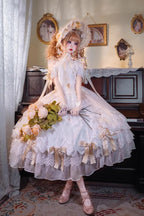 Design Concept:

This Sweet Lolita yellow off shoulder dress captures the charm of a dreamy bridal aesthetic with a touch of summer brightness. The neckline is styled with delicate frills that highlight the graceful off shoulder design, while layered lace and a statement bow at the waist create a soft, romantic silhouette. The flowing skirt adds volume and elegance, making it perfect for tea parties, special gatherings, or bridal-inspired Lolita coordinates. The warm yellow tone brings a cheerful yet refine