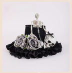 Design Concept:
This Gothic Lolita mini hat collection captures a mysterious yet elegant Halloween charm. Crafted in deep black with intricate lace trim, each design adds a touch of vintage sophistication to your look. The Rose Chain Mini Hat features delicate rose accents paired with draping chain details, while the Spider Web Mini Hat is adorned with lace patterns that echo the haunting allure of midnight webs. Both styles balance dark romance with theatrical flair, making them perfect for Gothic-inspired