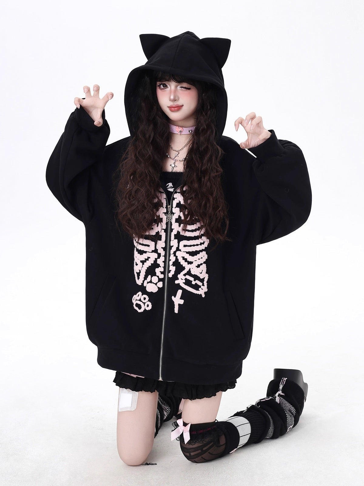 Design Concept:

This Sweet Lolita hoodie combines a soft streetwear aesthetic with refined embroidery detailing, making it both casual and elegant. Available in classic black and delicate pink, the design balances comfort and charm with its oversized silhouette. The intricate embroidery adds a touch of craftsmanship, while the loose fit ensures ease of movement for daily wear. Perfect for autumn outings, this hoodie captures a cozy yet fashionable vibe, making it an essential piece for casual wardrobes wit