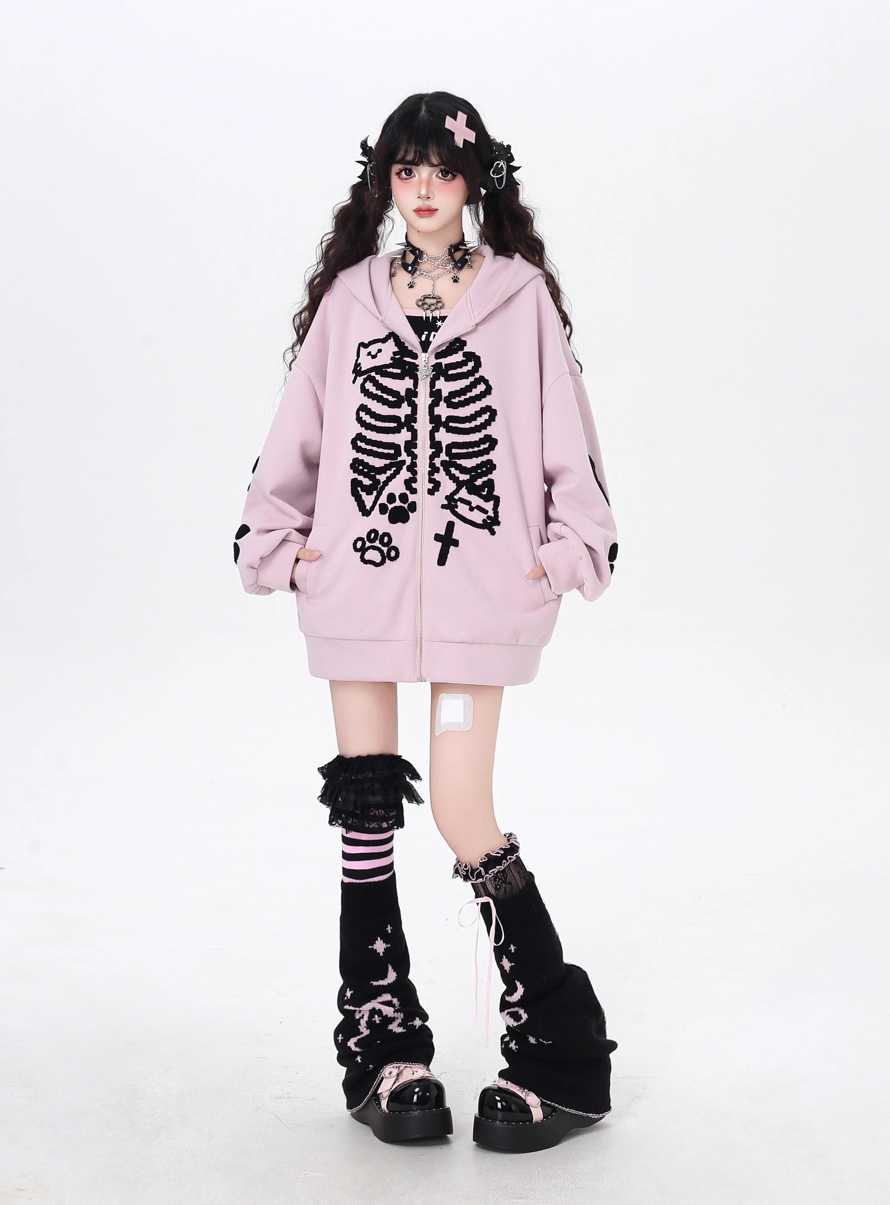 Design Concept:

This Sweet Lolita hoodie combines a soft streetwear aesthetic with refined embroidery detailing, making it both casual and elegant. Available in classic black and delicate pink, the design balances comfort and charm with its oversized silhouette. The intricate embroidery adds a touch of craftsmanship, while the loose fit ensures ease of movement for daily wear. Perfect for autumn outings, this hoodie captures a cozy yet fashionable vibe, making it an essential piece for casual wardrobes wit
