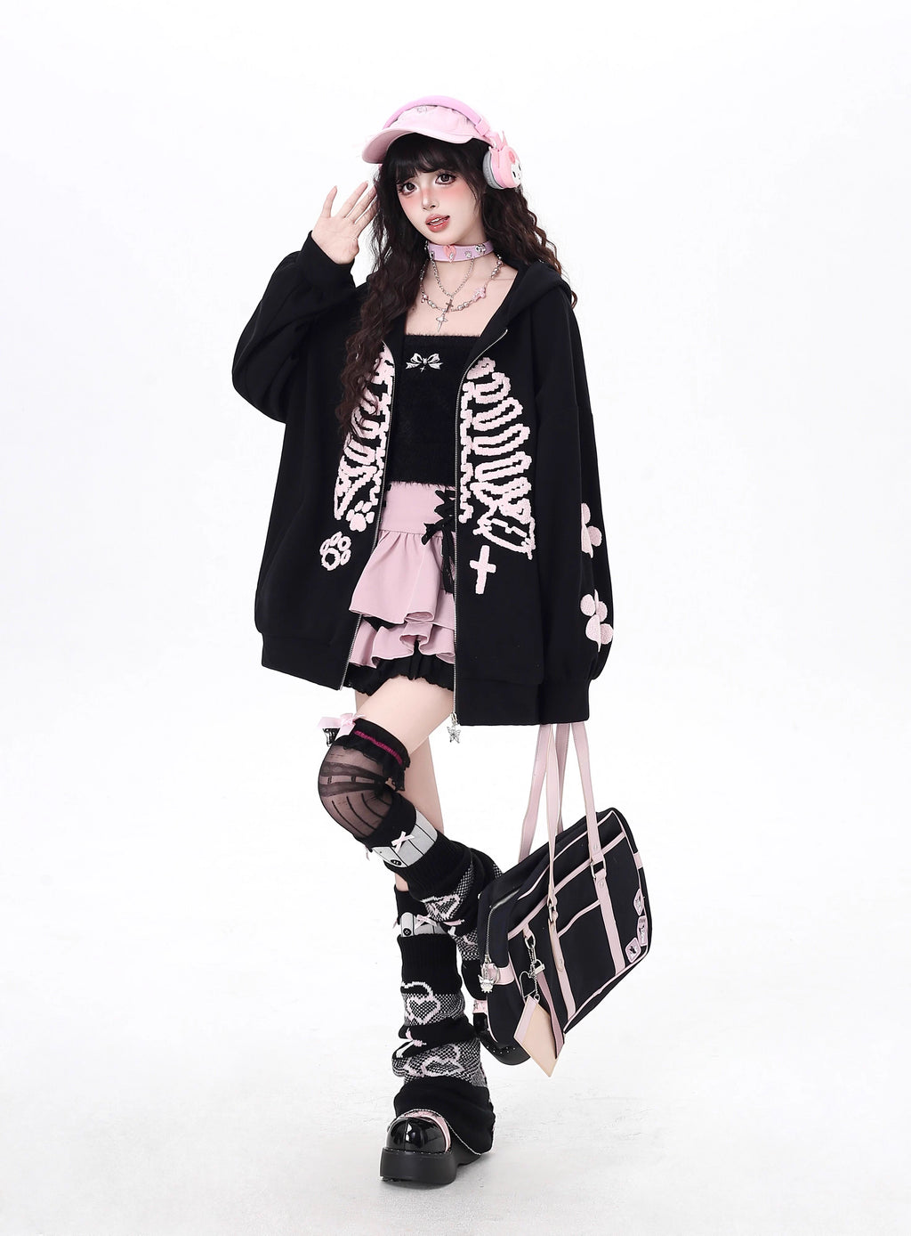 Design Concept:

This Sweet Lolita hoodie combines a soft streetwear aesthetic with refined embroidery detailing, making it both casual and elegant. Available in classic black and delicate pink, the design balances comfort and charm with its oversized silhouette. The intricate embroidery adds a touch of craftsmanship, while the loose fit ensures ease of movement for daily wear. Perfect for autumn outings, this hoodie captures a cozy yet fashionable vibe, making it an essential piece for casual wardrobes wit