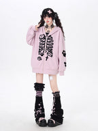 Design Concept:

This Sweet Lolita hoodie combines a soft streetwear aesthetic with refined embroidery detailing, making it both casual and elegant. Available in classic black and delicate pink, the design balances comfort and charm with its oversized silhouette. The intricate embroidery adds a touch of craftsmanship, while the loose fit ensures ease of movement for daily wear. Perfect for autumn outings, this hoodie captures a cozy yet fashionable vibe, making it an essential piece for casual wardrobes wit