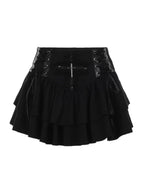 Punk Cross Puffy Skirt Goth Black Lolita Dresses