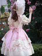 Rose Hime Lolita Tea Party Fashion Pink Dramatic Ruffled Silhouette Dress