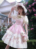 Rose Hime Lolita Tea Party Fashion Pink Dramatic Ruffled Silhouette Dress