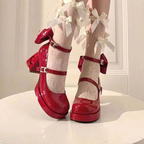 Round Head Sweet Punk High Heel Lolita Shoes Star