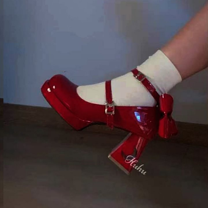 Round Head Sweet Punk High Heel Lolita Shoes Star