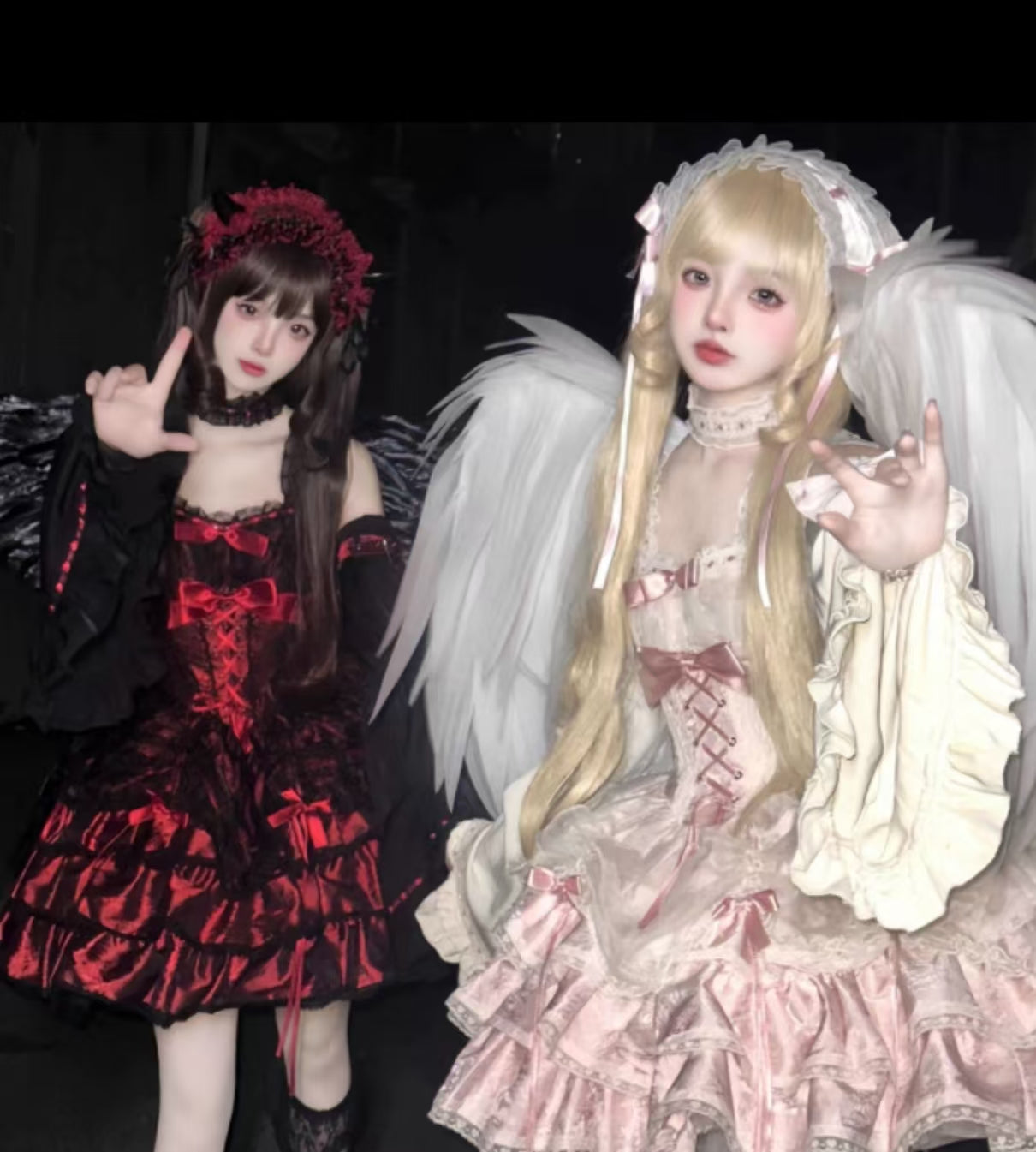 Sweet Lolita Pink Red Ballet Style Outfit Princess Dress Girl Bow Ball Gown Cake Dress