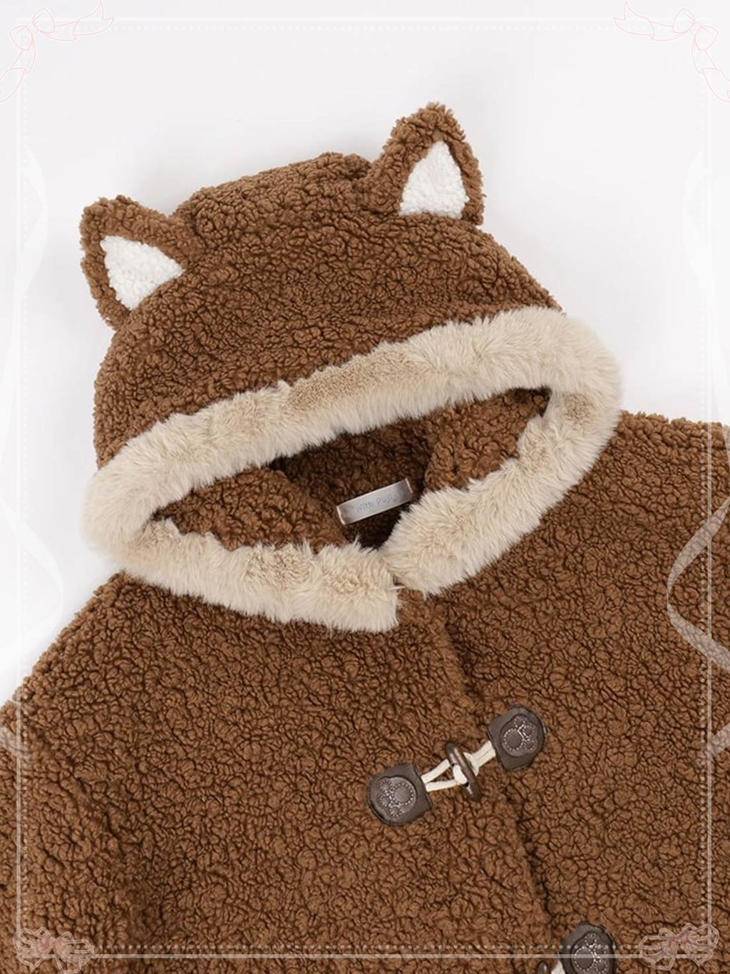 Sweet Brown Plush Warm Coat Cute Bear Autumn&Winter Lolita Coat