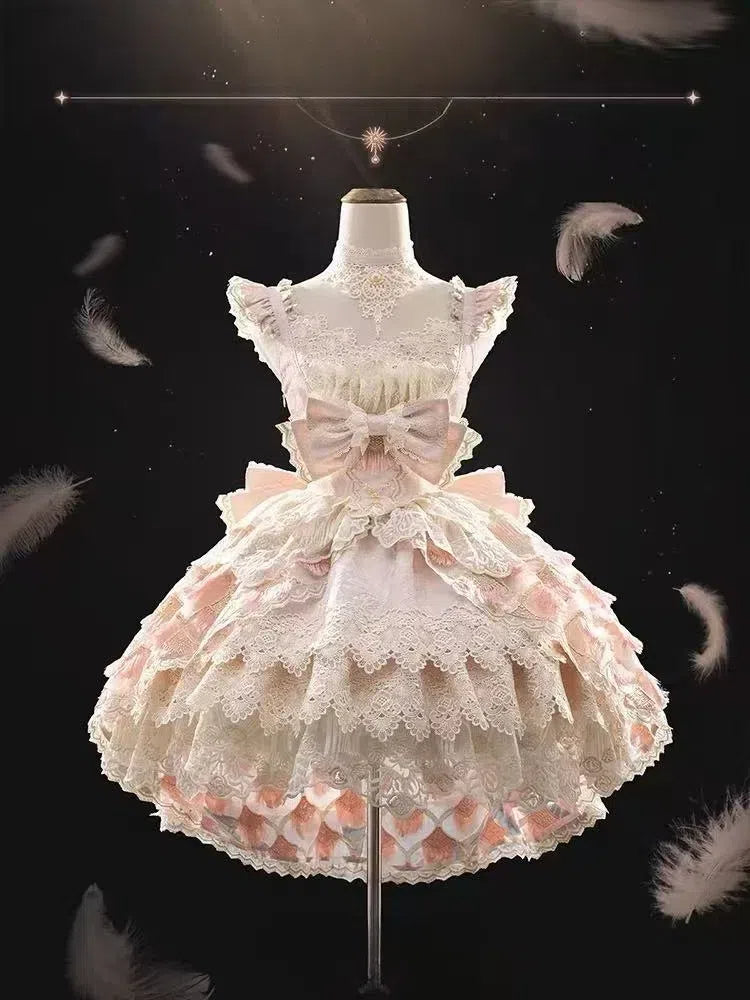 Hime Lolita Flower Marriage Dress Suspender Daily Trailing Birthday Party