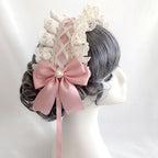 Lolita Accessories Headwear Sweet Hairband Ruffle Lace Pearl Bowknot Hair Accessories