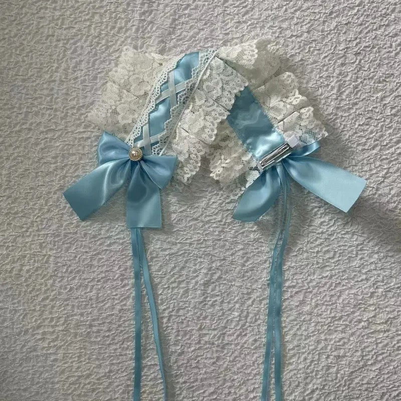 Lolita Accessories Headwear Sweet Hairband Ruffle Lace Pearl Bowknot Hair Accessories