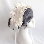 Lolita Accessories Headwear Sweet Hairband Ruffle Lace Pearl Bowknot Hair Accessories