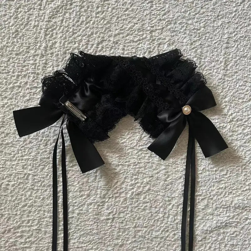 Lolita Accessories Headwear Sweet Hairband Ruffle Lace Pearl Bowknot Hair Accessories