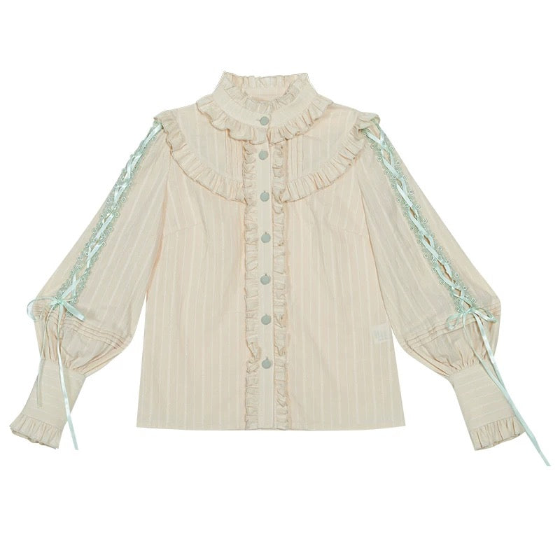 Sweet Lolita Tea Party Fashion Mint Green Country Style Long Sleeve Lolita Outfit