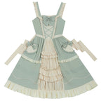 Sweet Lolita Tea Party Fashion Mint Green Country Style Long Sleeve Lolita Outfit
