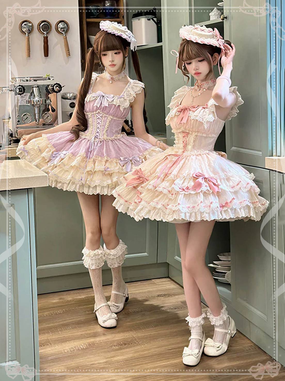 Sweet Lolita Apricot Ballet JSK Sleeveless Double Layer Ruffles