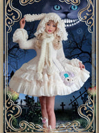 【Pre】Sweet Lolita Black White Princess Puffy Short Dress for Christmas and Daily Wear