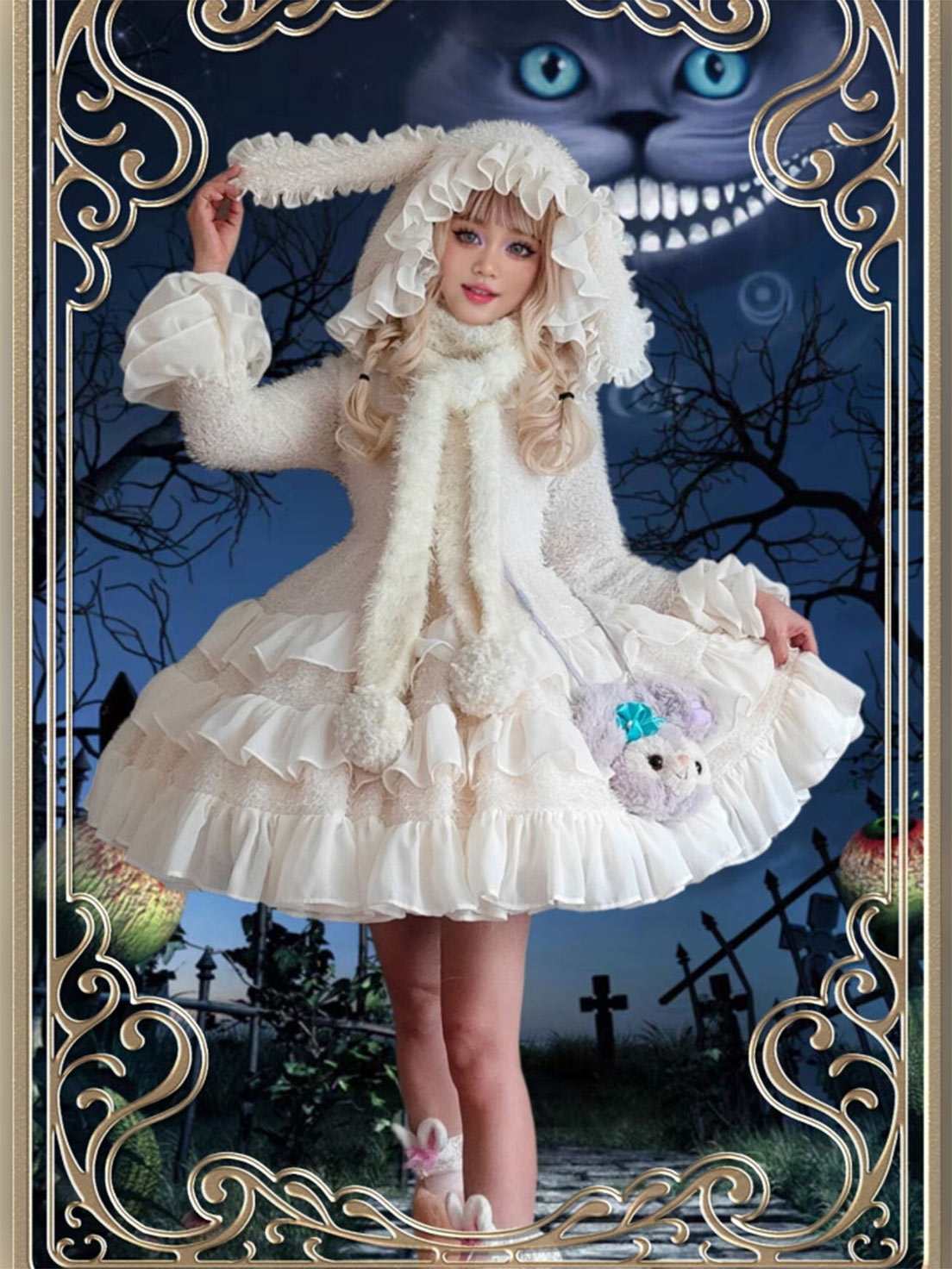 【Pre】Sweet Lolita Black White Princess Puffy Short Dress for Christmas and Daily Wear