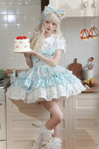 Design Concept:

This Sweet Lolita blue sleeveless JSK dress features a three-layer printed design with charming bow details, combining sweetness and elegance in a classic Lolita style. The layered silhouette adds volume and grace, making it a perfect choice for creating a dreamy and playful look. The product includes one JSK dress.