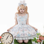Sweet Lolita Cake Dress Blue Theme Ruffle Trim Lolita Dress Jumper Skirt
