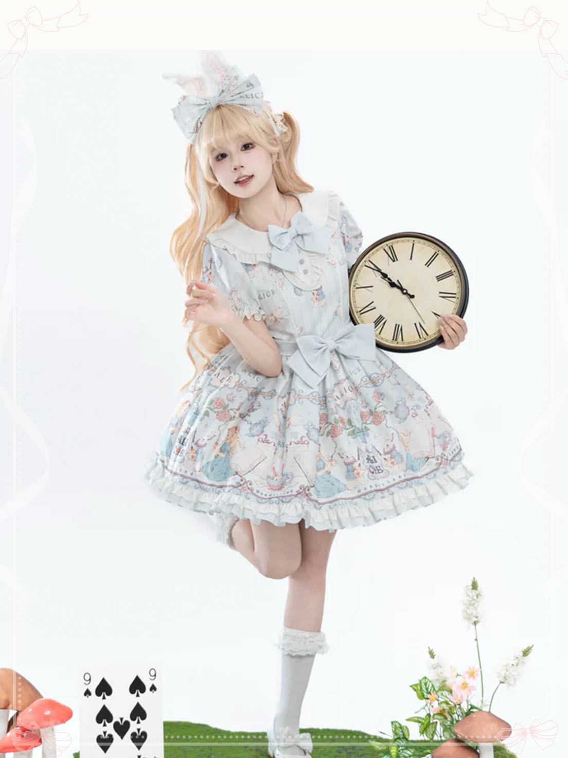 Sweet Lolita Cake Dress Blue Theme Ruffle Trim Lolita Dress