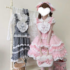 Sweet Lolita Cake Pink Ruffled Collar Heart Detail Lolita Dress 
