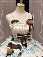 Sweet Lolita Chocolate Dress Bear Girl  Mint Brown Cream Cake Lolita Outfits