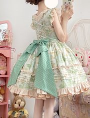 Sweet Lolita Clothes Green Rustic Skirt Lolita Everyday Summer Birthday Party Lolita Dress