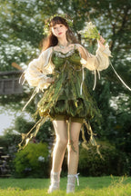 Design Concept:
Bring a touch of nature-inspired charm to your Lolita wardrobe with this Sweet Lolita green JSK dress set. Featuring delicate leaf embellishments, asymmetrical ruffles, and a flowing silhouette, it combines whimsical elegance with playful sweetness. The soft fabric ensures comfort while maintaining a graceful fit, making it perfect for tea parties, photoshoots, or themed gatherings. This versatile set adds a fresh, enchanting feel to any Lolita coordinate, capturing the essence of dreamy, ga