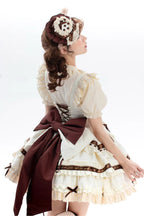 Design Concept:


Embrace sweet elegance with this Sweet Lolita ivory chocolate JSK dress, designed in a flattering plus size. Featuring a sleeveless design, double-layered ruffles, delicate bows, and lace accents, it exudes charming and graceful Lolita style. The soft ivory chocolate tones add warmth and sophistication, while the flowing silhouette creates a princess-like appearance. Perfect for tea parties, photoshoots, or themed events, this dress combines comfort with enchanting design, making it a vers