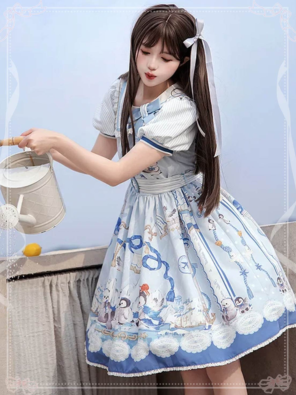 Sweet Lolita Navy Blue New Lolita Princess Dress with Bow Original Dress