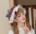 Sweet Lolita Pink Blue Print Retro Doll Lolita Straps Daily Dress Autumn and Winter New