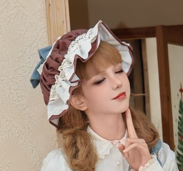 Sweet Lolita Pink Blue Print Retro Doll Lolita Straps Daily Dress Autumn and Winter New