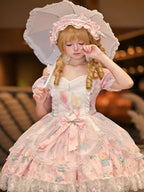 Design Concept:

Step into charming elegance with this Sweet Lolita pink off-shoulder dress. Featuring short sleeves, delicate ruffles, bow accents, intricate lace, and a subtle printed pattern, it blends playful sweetness with refined sophistication. The soft pink hue enhances its feminine and dreamy appeal, while the flowing silhouette creates a graceful, princess-like effect. Perfect for tea parties, photoshoots, or themed gatherings, this dress adds a whimsical and elegant touch to any Lolita wardrobe.