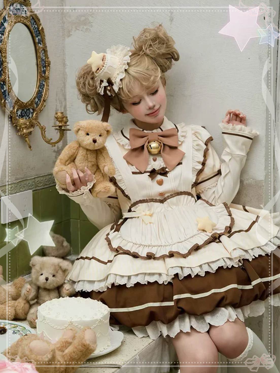 Sweet Lolita Pod Cute Lolita Set Mint Green Blue Chocolate  Dress