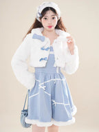 Sweet Lolita Princess Tutu Lolita Suit Sweet Plush Coat JSK Autumn and Winter Eco-friendly Fur Lolita Dresses