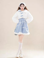 Sweet Lolita Princess Tutu Lolita Suit Sweet Plush Coat JSK Autumn and Winter Eco-friendly Fur Lolita Dresses