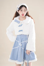 Sweet Lolita Princess Tutu Lolita Suit Sweet Plush Coat JSK Autumn and Winter Eco-friendly Fur Lolita Dresses