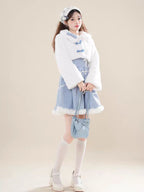 Sweet Lolita Princess Tutu Lolita Suit Sweet Plush Coat JSK Autumn and Winter Eco-friendly Fur Lolita Dresses